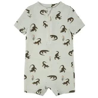 PETIT LEM MAILLOT BARBOTEUSE IMPRIMÉ CROCODILES - VERT
