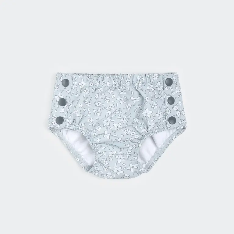 PETIT LEM SWIM DIAPER RETRO FLOWER PRINT - POWDER BLUE