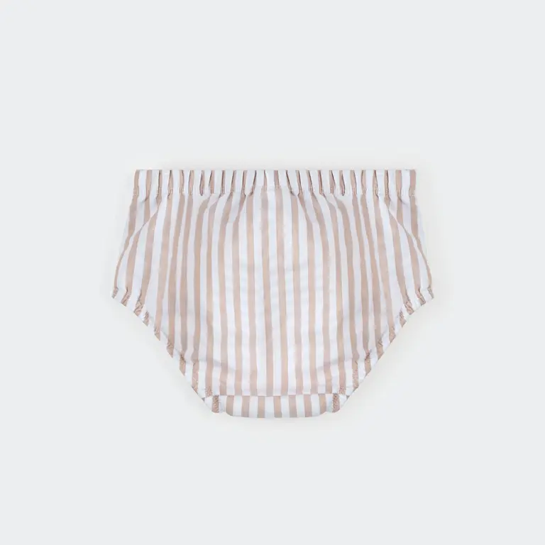 PETIT LEM COUCHE DE PISCINE SEERSUCKER RAYÉ - BEIGE