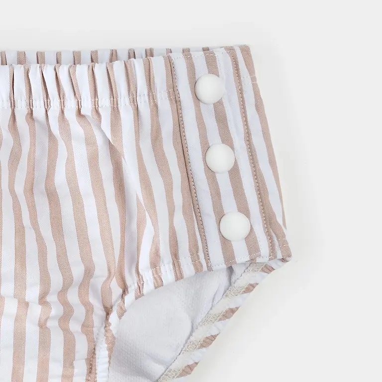 PETIT LEM COUCHE DE PISCINE SEERSUCKER RAYÉ - BEIGE