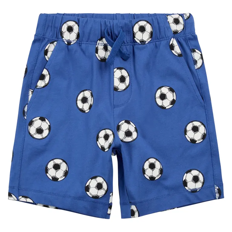 MILES THE LABEL SHORT EN COTON IMPRIMÉ SOCCER - BLEU ROYAL