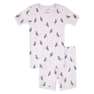 PETIT LEM PYJAMA COURT 2 PIÈCES PERROQUET -  LILAS