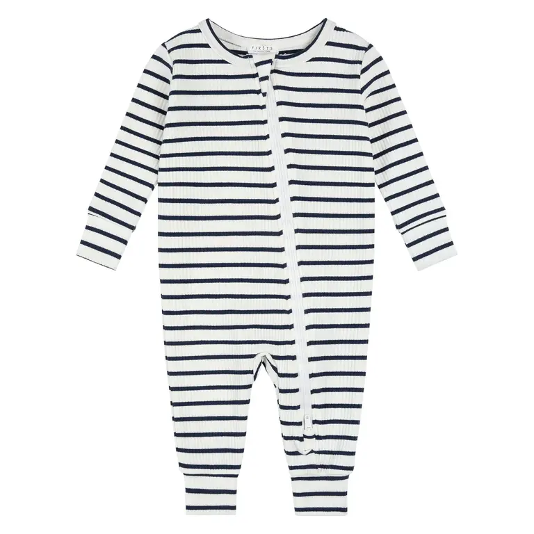 PETIT LEM PETIT LEM - PYJAMA EN MODAL CÔTELÉ - RAYÉ MARINE