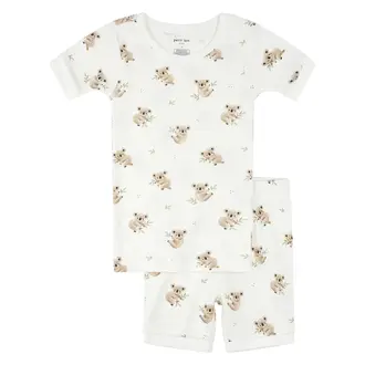 PETIT LEM PYJAMA COURT 2 PIÈCES KOALA - BLANC