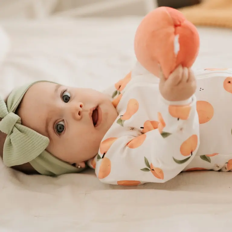 PETIT LEM PYJAMA À PATTES IMPRIMÉ PÊCHE - BLANC