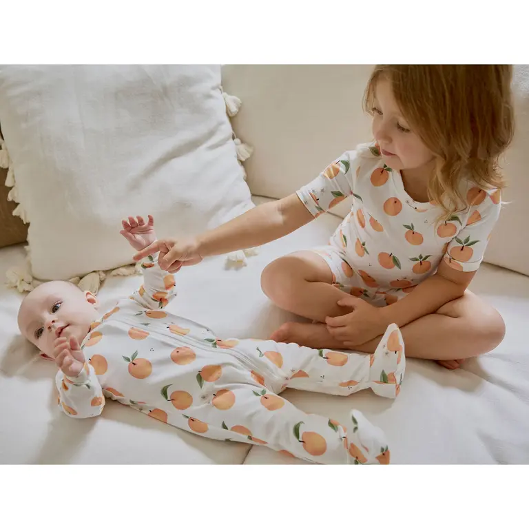 PETIT LEM PETIT LEM - PYJAMA COURT 2 PIÈCES PÊCHE - BLANC