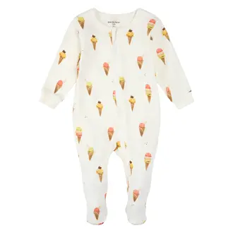 PETIT LEM PYJAMA À PATTES IMPRIMÉ CRÈME GLACÉE - BLANC