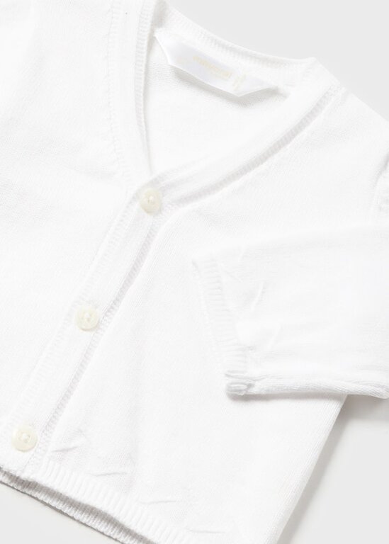 MAYORAL CARDIGAN AVEC COL TRICOT - BLANC