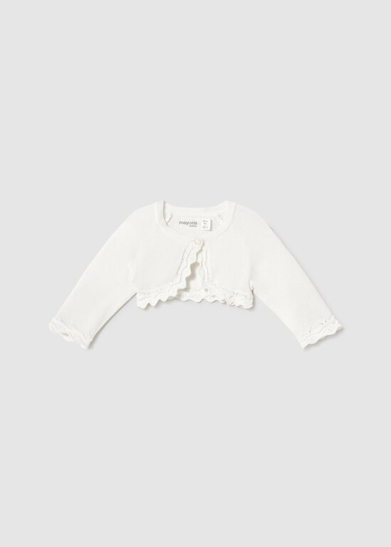 BOLÉRO EN TRICOT POUR BÉBÉ - BLANC