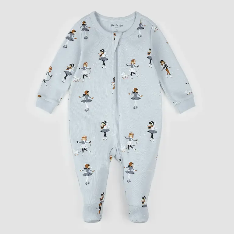 PETIT LEM PYJAMA À PATTES À IMPRIMÉ DE PATINAGE ARTISTIQUE - BLEU