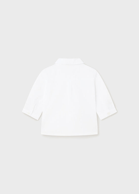 CHEMISE HABILLÉE AVEC NOEUD PAPILLON SAUGE - BLANC