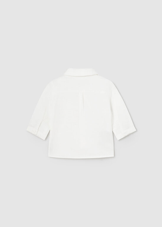 MAYORAL CHEMISE HABILLÉE AVEC NOEUD PAPILLON BEIGE - BLANC