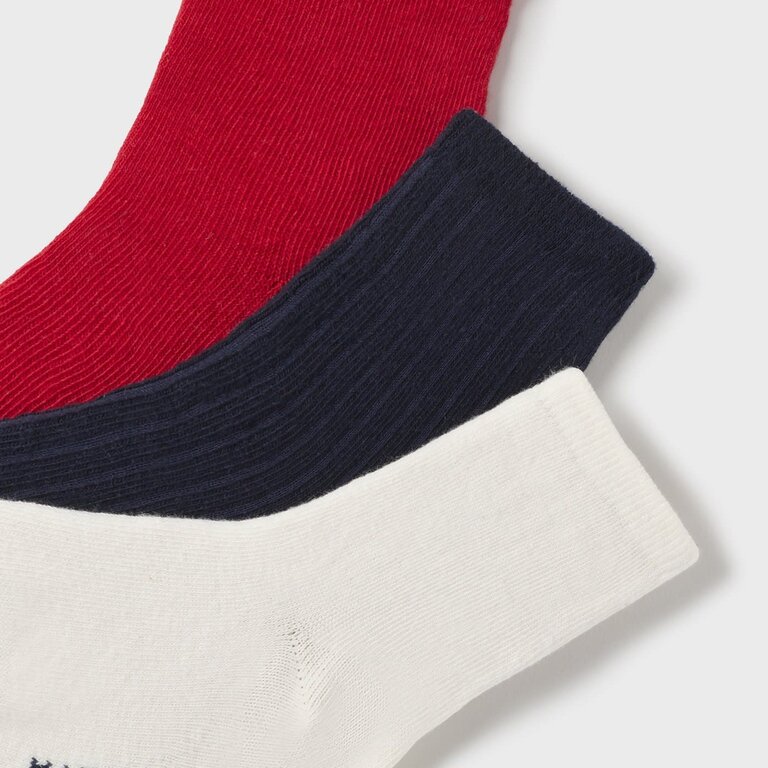 MAYORAL LOT DE 3 PAIRES DE CHAUSSETTES - ROUGE