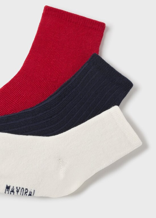 LOT DE 3 PAIRES DE CHAUSSETTES - ROUGE