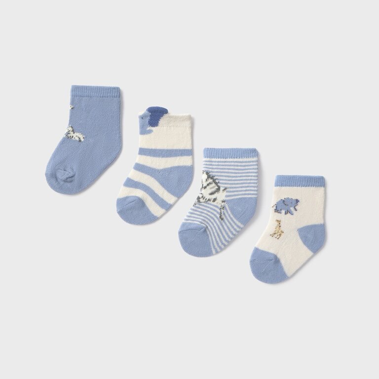 MAYORAL LOT DE 4 CHAUSSETTES NOUVEAU-NÉ - BLEU