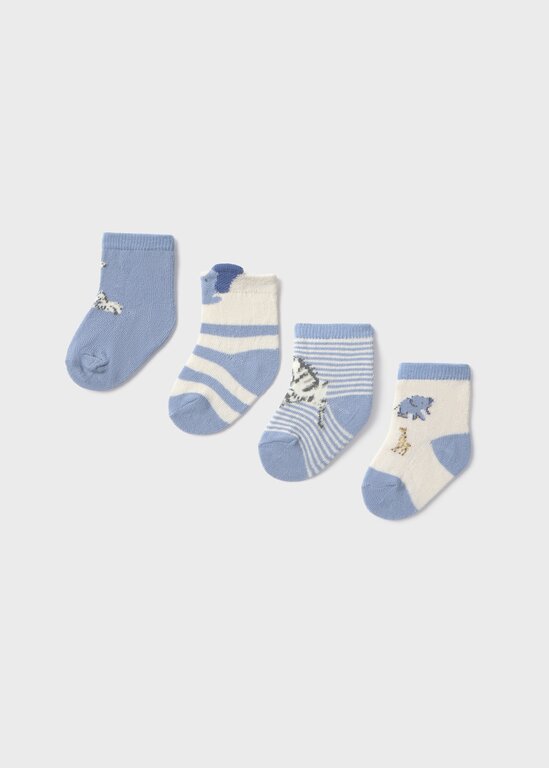 LOT DE 4 CHAUSSETTES NOUVEAU-NÉ - BLEU
