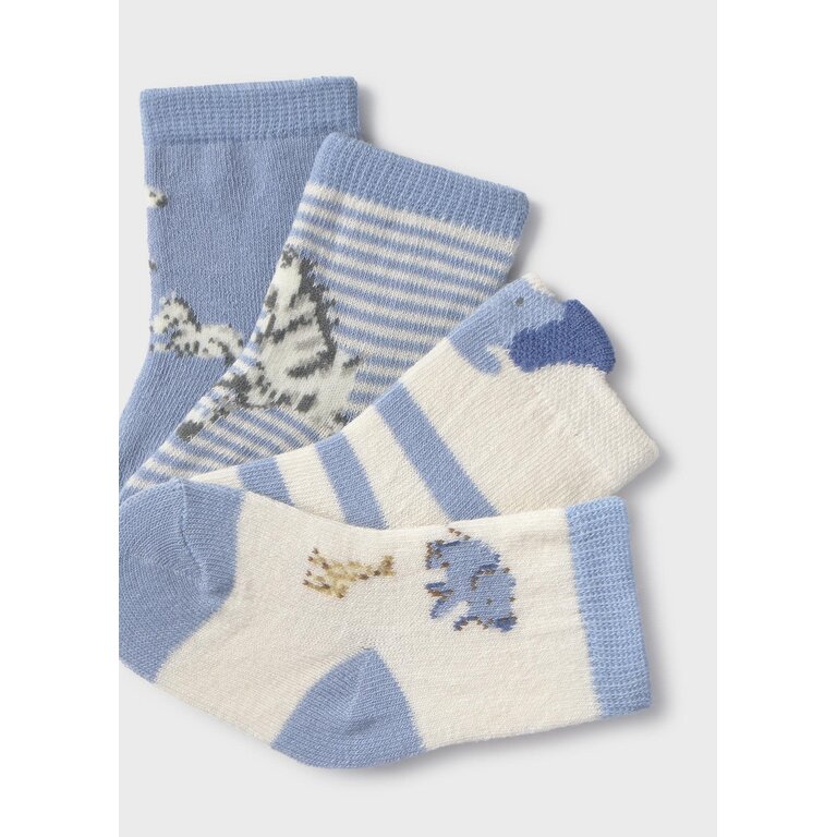 MAYORAL LOT DE 4 CHAUSSETTES NOUVEAU-NÉ - BLEU