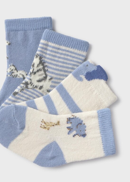 LOT DE 4 CHAUSSETTES NOUVEAU-NÉ - BLEU