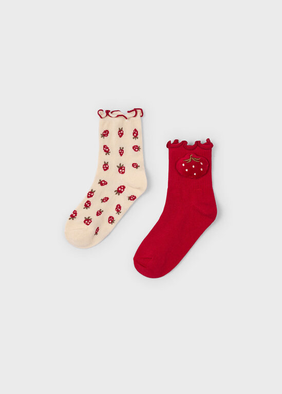 MAYORAL LOT DE 2 CHAUSSETTES - FRAISE