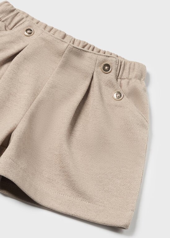 BERMUDA TRICOTÉ EN SERGÉ - BEIGE