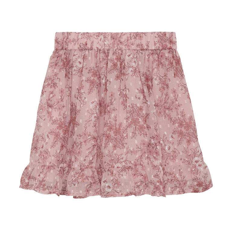 CREAMIE JUPE DOBBY - FLEURI ROSE