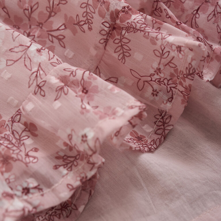 CREAMIE JUPE DOBBY - FLEURI ROSE