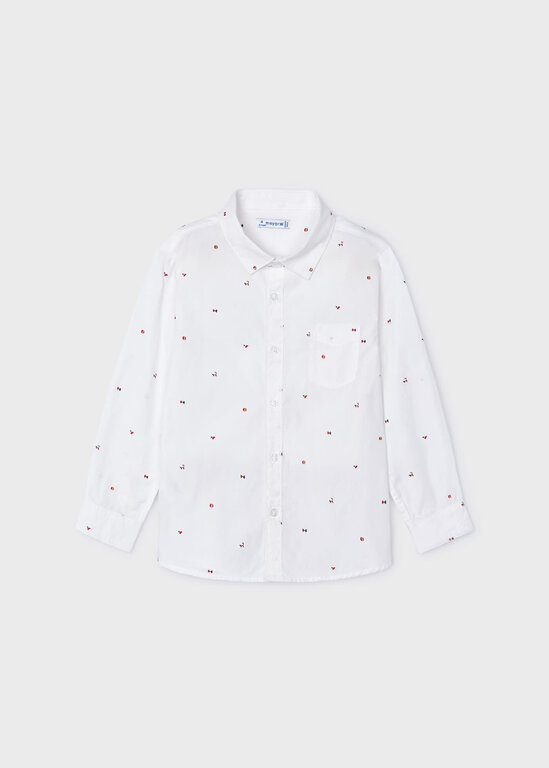 CHEMISE MANCHES LONGUES GÉO - BLANC