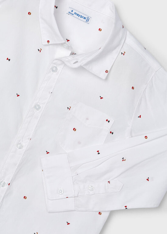CHEMISE MANCHES LONGUES GÉO - BLANC
