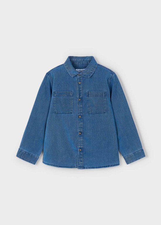CHEMISE MANCHES LONGUES EN DENIM - BLEU MOYEN