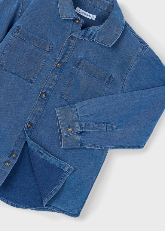 CHEMISE MANCHES LONGUES EN DENIM - BLEU MOYEN