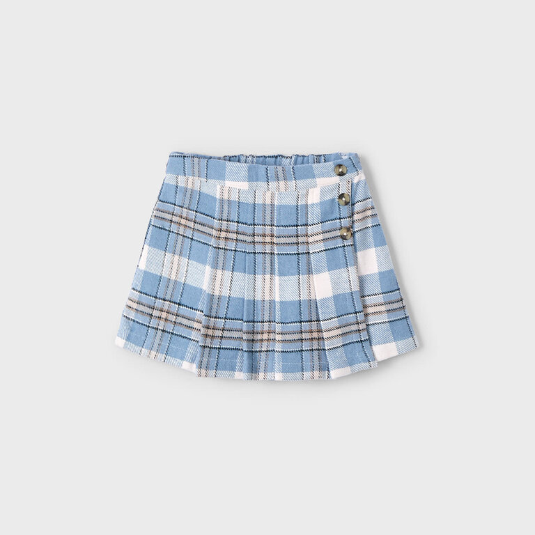 MAYORAL JUPE SHORT À CARREAUX - CIEL