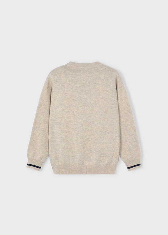 PULL EN TRICOT AVEC BALLE DE BASEBALL - BEIGE
