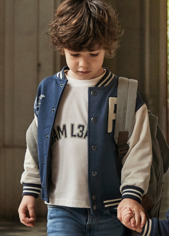 MAYORAL VESTE UNIVERSITAIRE AVEC ÉCUSSON - BLEU