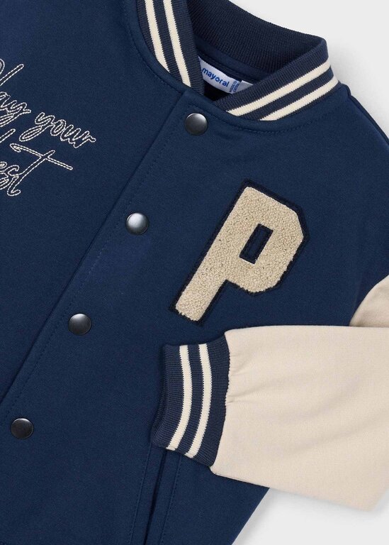 VESTE UNIVERSITAIRE AVEC ÉCUSSON - BLEU