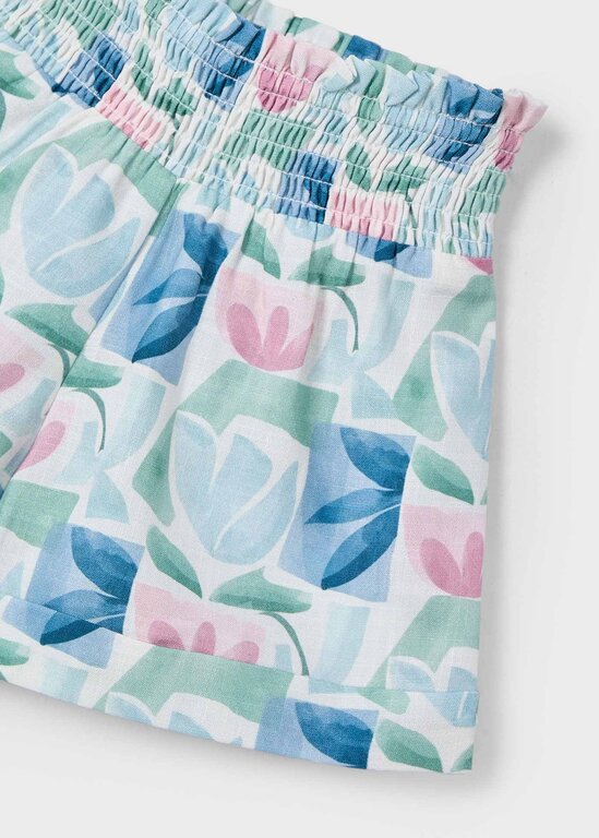 MAYORAL SHORT AVEC IMPRIMÉS DE TULIPES - MENTHE
