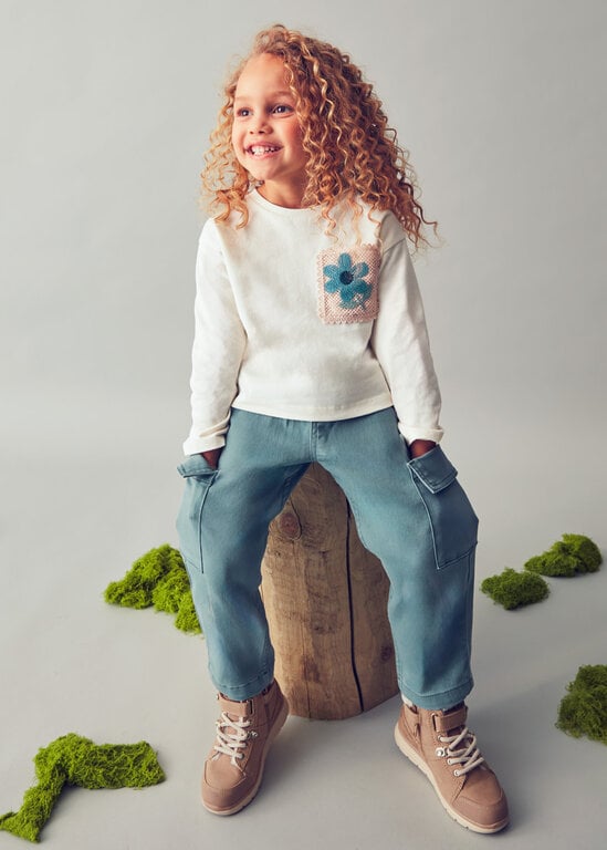 MAYORAL CHANDAIL MANCHES LONGUES À POCHE CROCHET - MACCHIATO