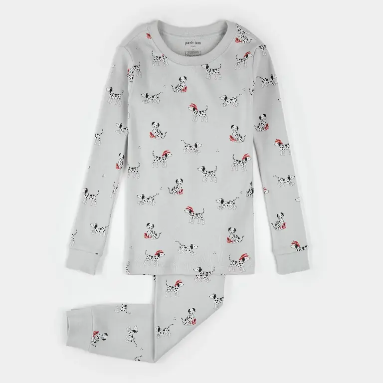 PETIT LEM PYJAMA 2 PCS À IMPRIMÉ DE POMPIER DALMATIEN - GRIS