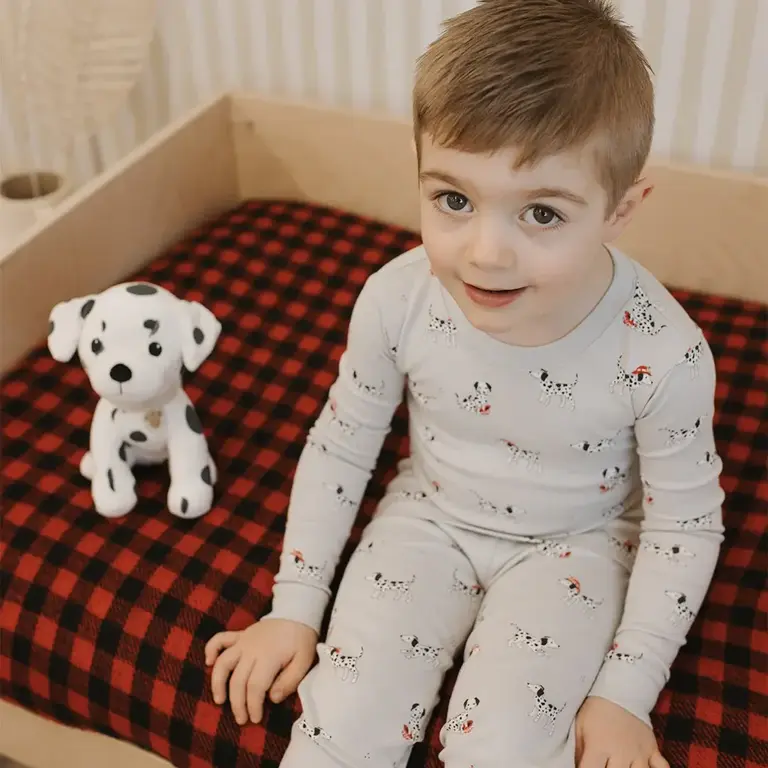 PETIT LEM PYJAMA 2 PCS À IMPRIMÉ DE POMPIER DALMATIEN - GRIS