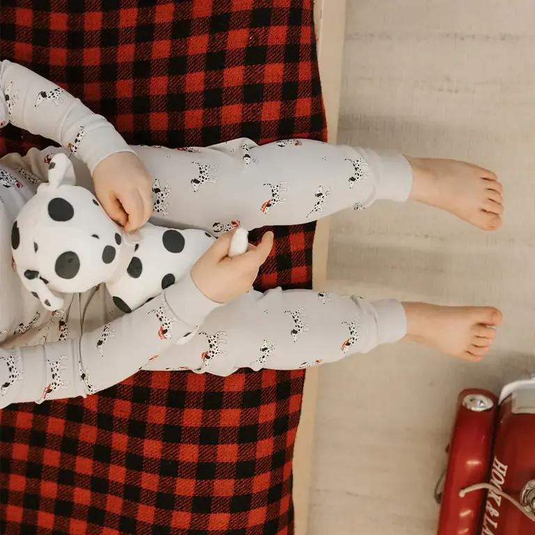 PETIT LEM PYJAMA 2 PCS À IMPRIMÉ DE POMPIER DALMATIEN - GRIS