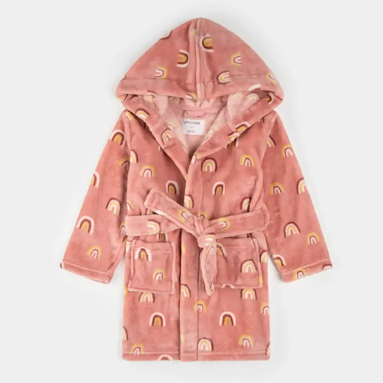 PETIT LEM ROBE DE CHAMBRE EN PELUCHE - ARC-EN-CIEL