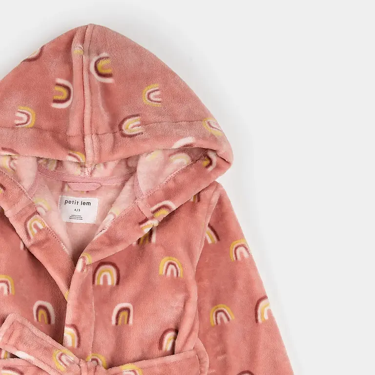 PETIT LEM ROBE DE CHAMBRE EN PELUCHE - ARC-EN-CIEL