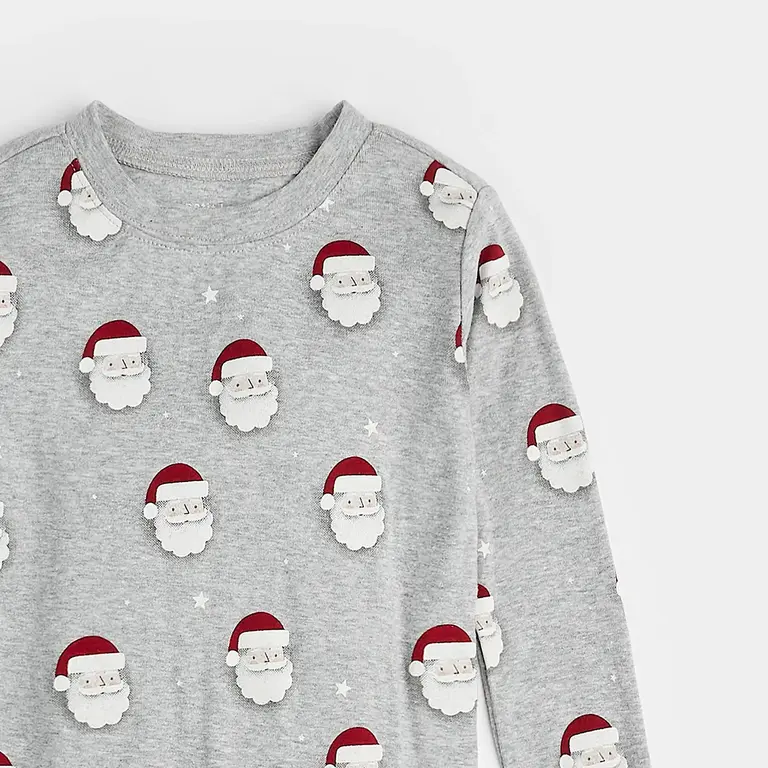 PETIT LEM PYJAMA 2 PIÈCES IMPRIMÉ PÈRE NOËL - GRIS CHINÉ