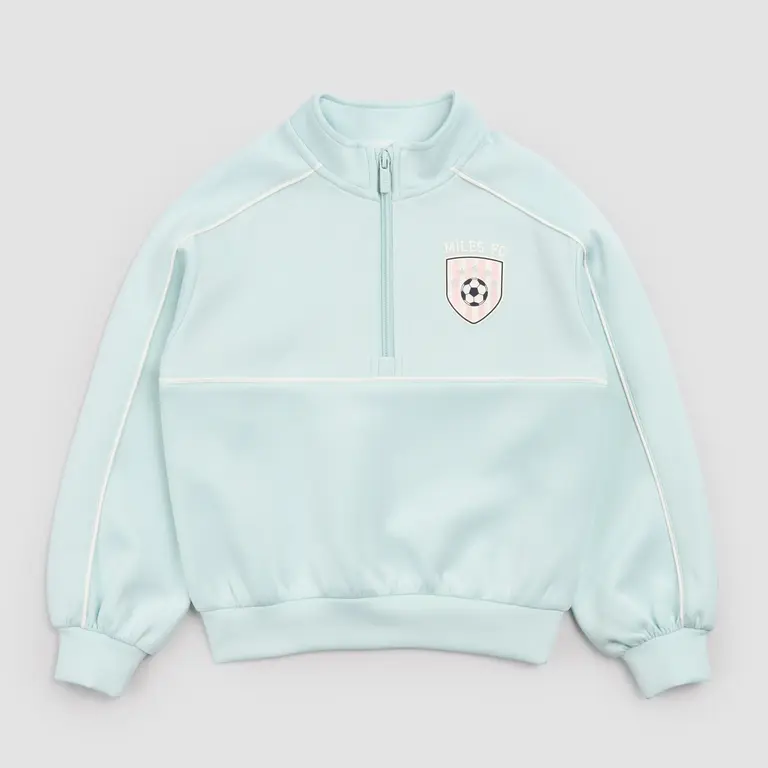 MILES THE LABEL CHANDAIL DEMI-ZIP SOCCER - TURQUOISE
