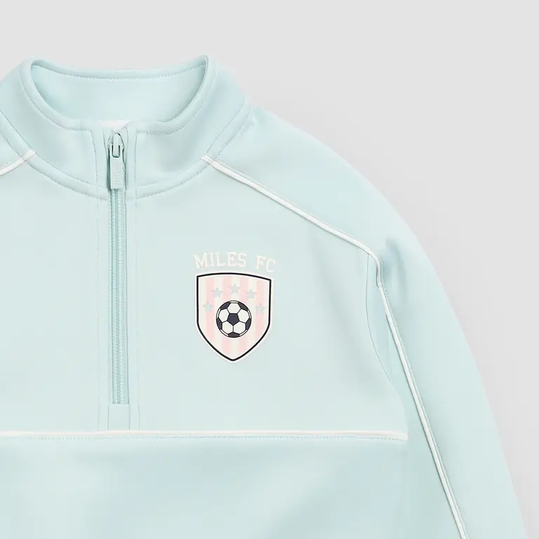 MILES THE LABEL CHANDAIL DEMI-ZIP SOCCER - TURQUOISE