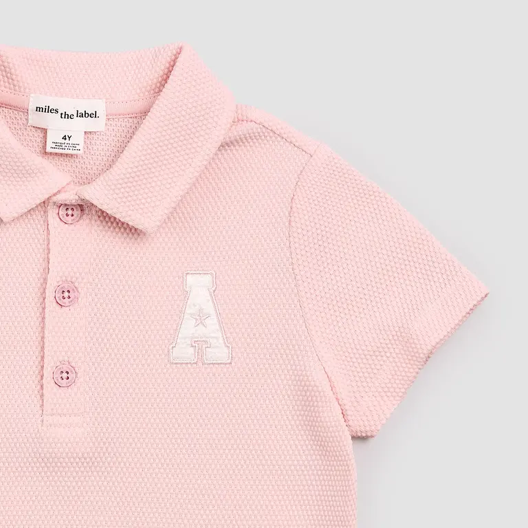 MILES THE LABEL PIQUÉ COTTON POLO - PINK