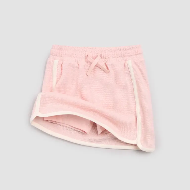 MILES THE LABEL JUPE SHORT EN COTON PIQUÉ - ROSE