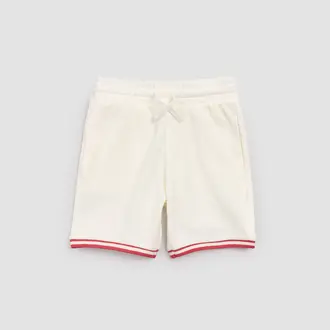 MILES THE LABEL PIQUÉ COTTON SOCCER SHORTS - OFF-WHITE