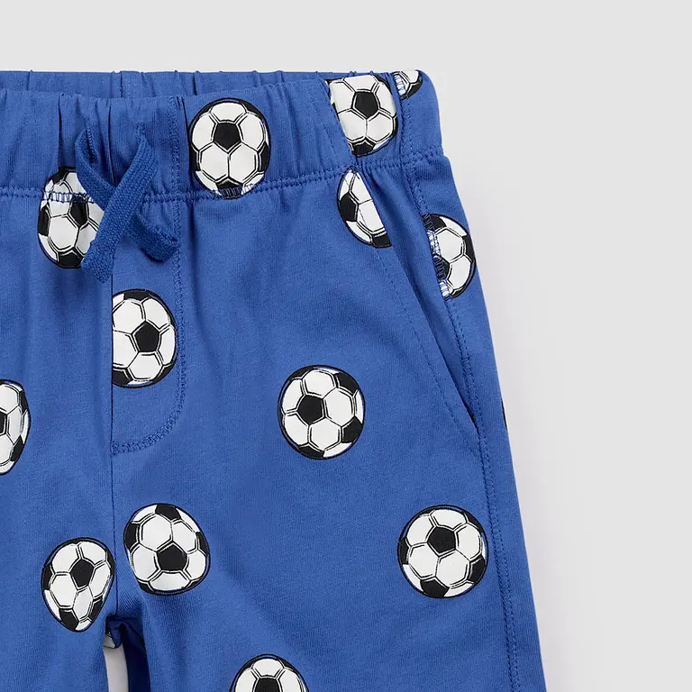 MILES THE LABEL SHORT EN COTON IMPRIMÉ SOCCER - BLEU ROYAL