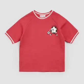 MILES THE LABEL T-SHIRT EN COTON PIQUÉ SOCCER PLAY ALL DAY - ROUGE