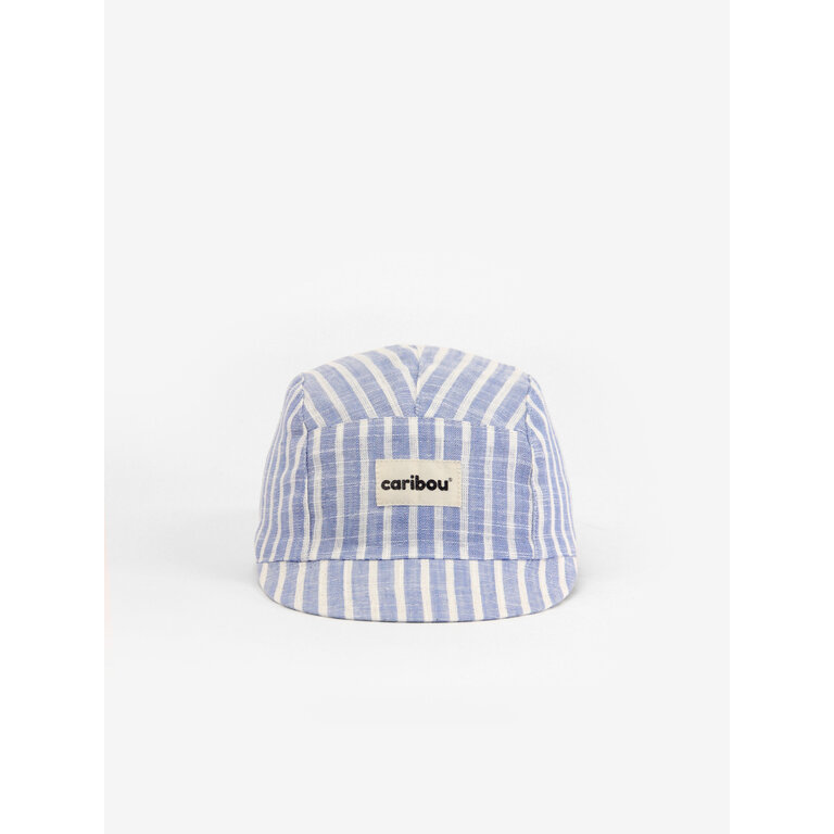 CARIBOU CASQUETTE EN LIN - RAYÉE BLEU
